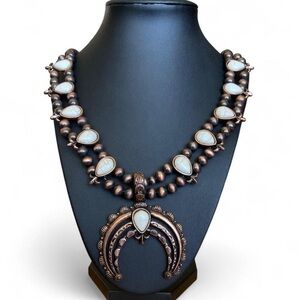 Chic Copper and White Women's Necklace